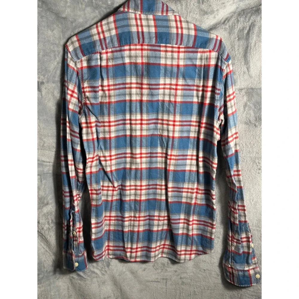 J Crew Flannel Shirts 2 shirt bundle men's size medium Red Plaid‎ is Slim Fit